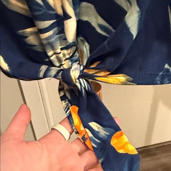 Floral Women Top - Blue and Yellow - Picture 3 of 12